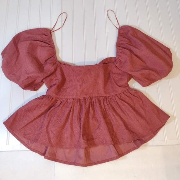 Audrey Parks. Francesca's. Pink terracotta cropped top size (M) - Picture 7 of 12